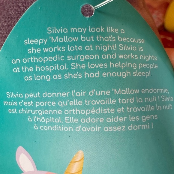 890. Squishmallows Silvia Unicorn Pink Purple  Summer By Kellytoy New - Picture 8 of 8